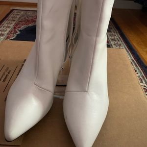 White high heel boots